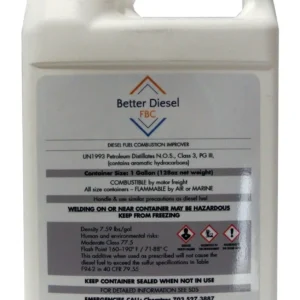 Diesel fuel additive container with label.