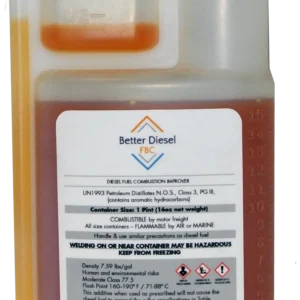Diesel fuel additive container with label.